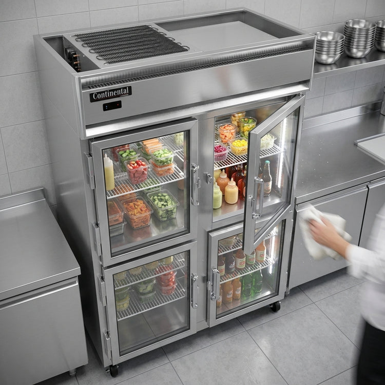 Product image #3 for Continental Refrigerator 2FNSAGDHD Two-Section Display Freezer with Glass Half Doors
