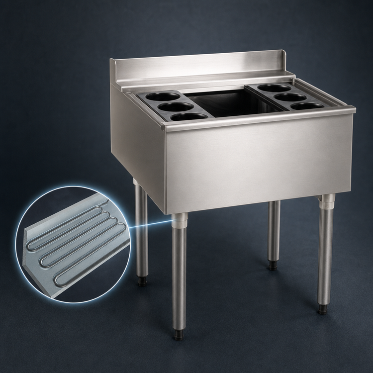 Product image #4 for Eagle Group 2200 Series Modular Underbar Cocktail Unit with 7-Circuit Cold Plate and 8-Inch Ice Bin