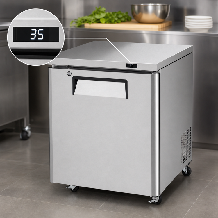 Product image #4 for Turbo Air M3 Series 1-Section Undercounter Low Boy Refrigerator, 6.18 Cu. Ft., 27.5-Inch Wide, Stainless Steel