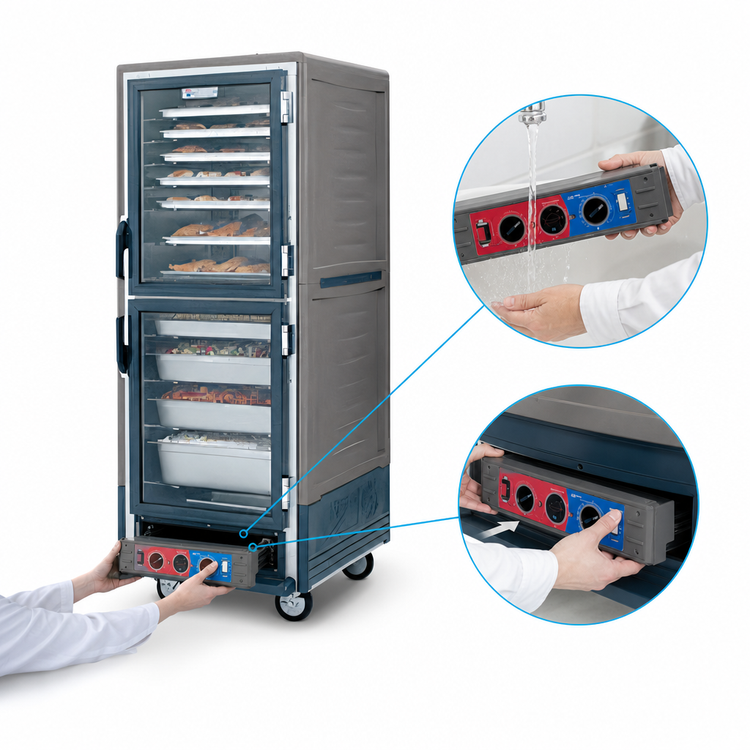 Product image #4 for Metro C5 3 Series Full-Height Mobile Heated Holding and Proofing Cabinet with Dutch Clear Polycarbonate Doors, Gray