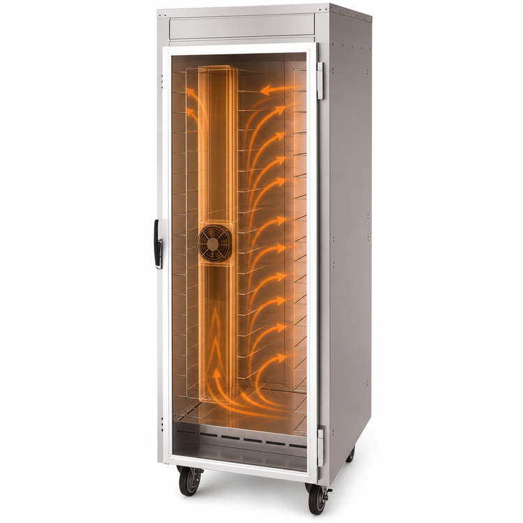 Product image #4 for Vulcan Mobile Non-Insulated Heated Holding Cabinet, 18 Sheet Pan / 36 Steam Table Pan Capacity, Glass Door