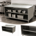 Thumbnail image #4 for BK Resources 72-Inch x 36-Inch Stainless Steel Chef Table with Open Front Cabinet Base and 5-Inch Backsplash