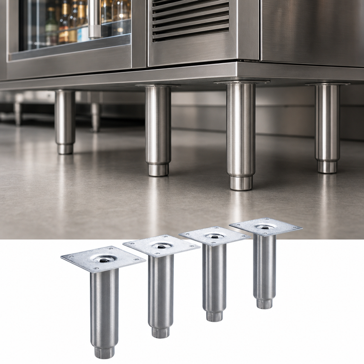 Product image #4 for Krowne 6-Inch Stainless Steel Back Bar Cooler Legs, Set of 4