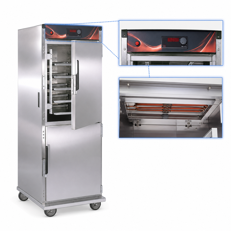Product image #4 for Cres Cor Mobile Insulated Stainless Steel Heated Holding Cabinet, 32-Pan Capacity, Dutch Doors