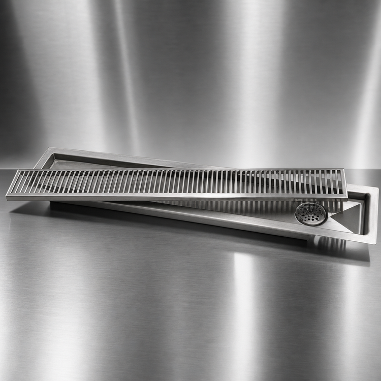 Product image #4 for Advance Tabco 96-Inch Stainless Steel Drop-In Urn Trough with Slotted Cover Plate