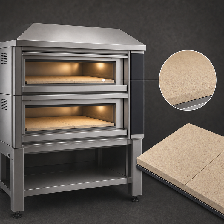Product image #5 for Moretti Forni iDeck Two-Deck Electric Pizza Deck Oven with Refractory Stone Decks, Stand, and Hood