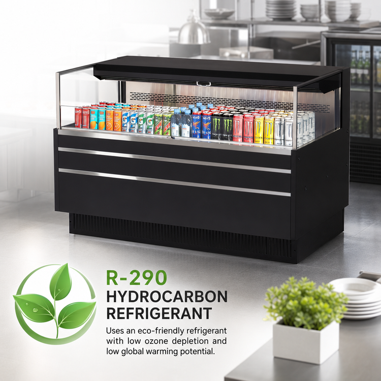 Product image #5 for Turbo Air Low-Profile Horizontal Open Display Merchandiser, Deck Only, 8 Cu. Ft., Self-Contained Refrigeration