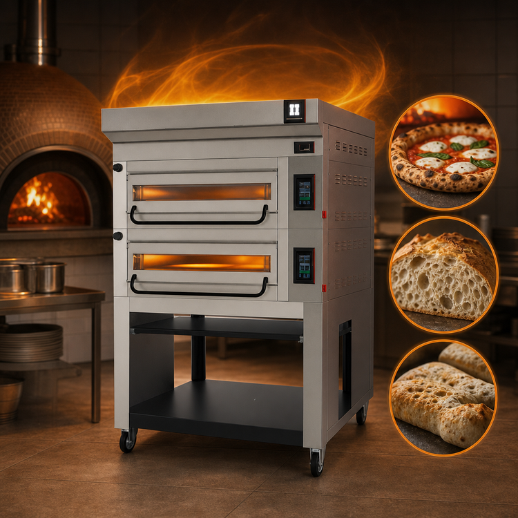 Product image #4 for Pizza Group PWD9 Single Deck Electric Full-Size ActiveStone Pizza Oven
