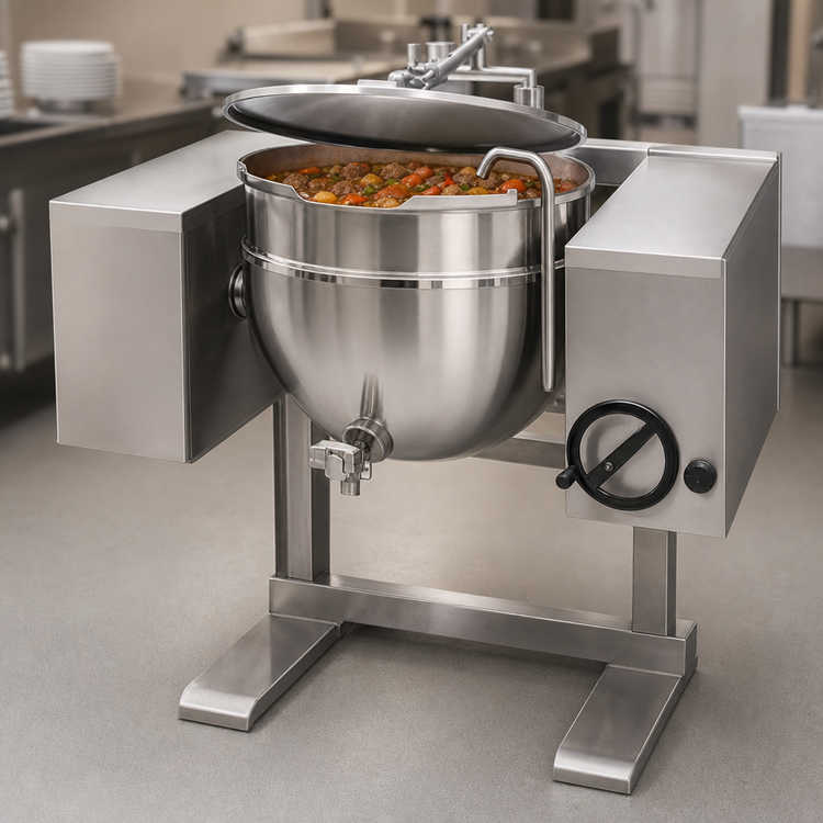 Product image #4 for Legion TWWC-30 30-Gallon Direct Steam Tilting Wall-Mount Kettle, 2/3 Jacket