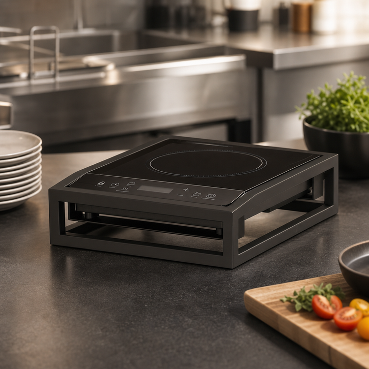 Product image #5 for Cal-Mil Milo Single-Burner Countertop Induction Cooktop, Black Powder-Coated Metal