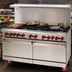Thumbnail image #4 for American Range 60-Inch Gas Restaurant Range with 12-Inch Griddle, 8 Open Burners, Convection Oven and Storage Base