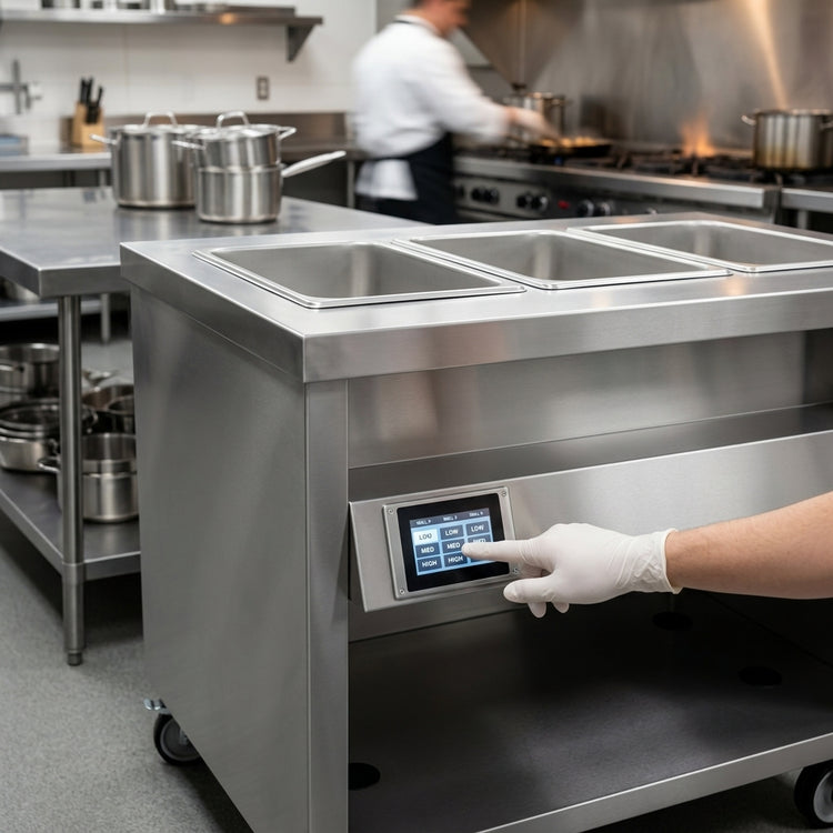 Product image #3 for Thurmaduke TWHF-46 46-Inch Mobile Electric Food Warmer with 3 Waterless Wells