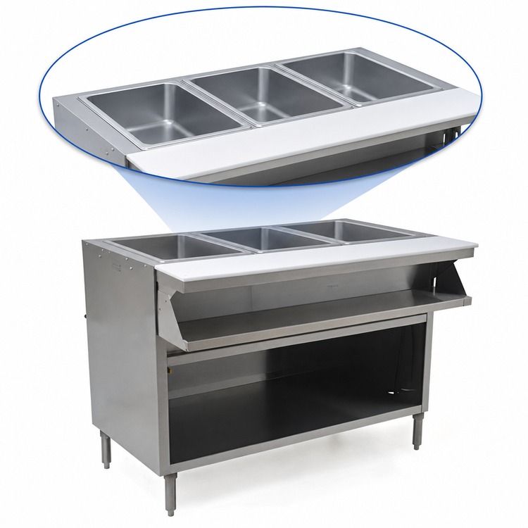Product image #4 for Spec-Master 48-Inch Electric Sealed Well Hot Food Table, Open Front, 3 Wells, Wet/Dry Operation, 240V