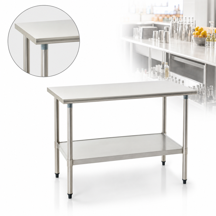 Product image #4 for Eagle Deluxe Series 108-Inch W x 24-Inch D Stainless Steel Work Table with Adjustable Undershelf