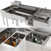 Thumbnail image #4 for Perlick Tobin Ellis Signature 80-Inch Pre-Configured Bartender Station with Sink, Ice Chest, and Blender Platform