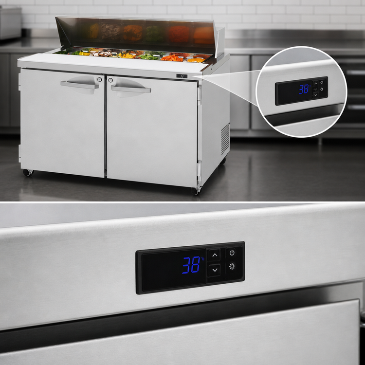 Product image #4 for Turbo Air PRO Series PST-48-N 48.25-Inch 2-Section Sandwich/Salad Prep Table with Rear-Mount Self-Contained Refrigeration
