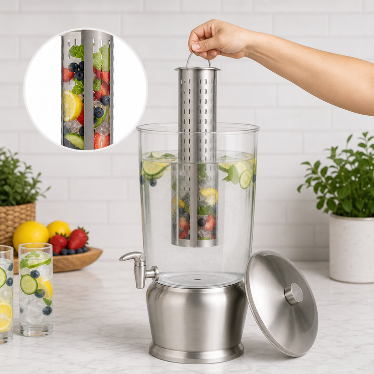 Product image #4 for Cash & Carry 5 Gallon Single Beverage Dispenser with Infuser and Ice Core