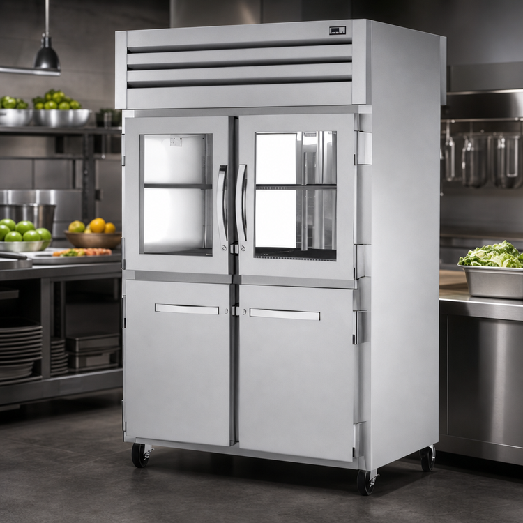 Product image #4 for True SPEC SERIES Two-Section Pass-Thru Combination Refrigerator with Half Glass Front Doors and Glass Rear Doors