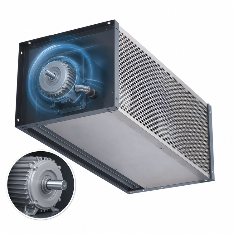 Product image #4 for Berner Industrial Series 120-Inch Ambient Direct Drive Air Curtain, 3 x 1/2 HP Motors, Unheated