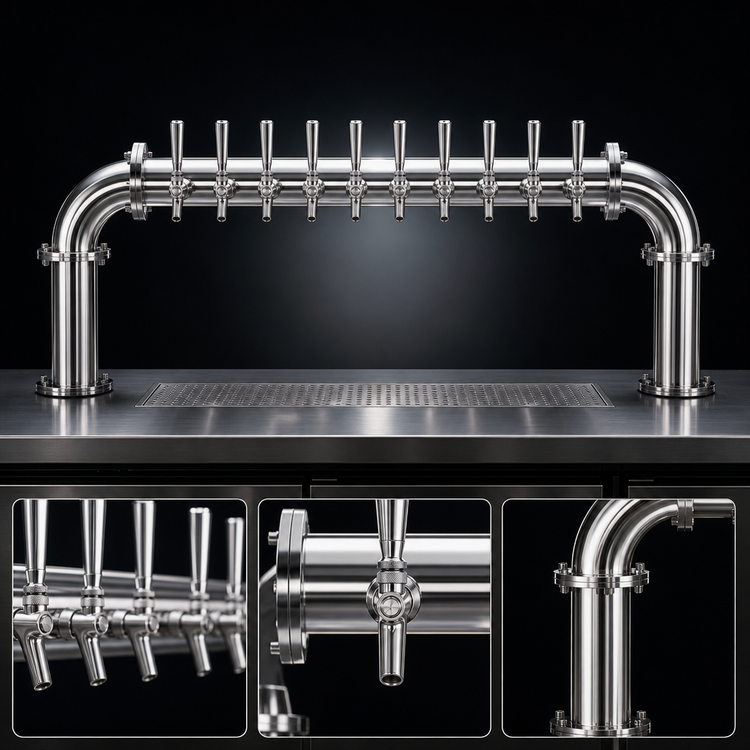 Product image #4 for Titan U-Style Countertop Glycol-Cooled Draft Beer Tower with 10 Faucets