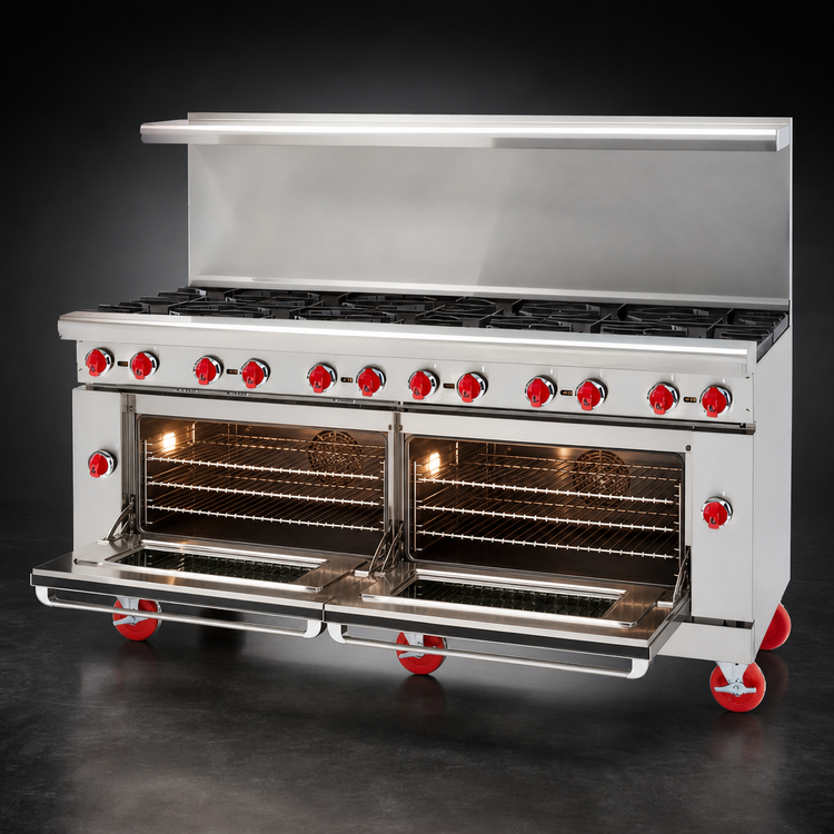 Product image #4 for American Range 72-Inch Gas Restaurant Range with Griddle and Two Convection Ovens