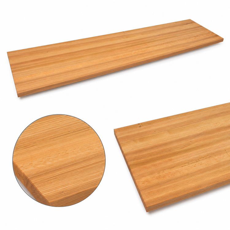 Product image #4 for John Boos Appalachian Red Oak Edge Grain Kitchen Countertop, Full-Length Rails, 120 x 25 x 1-1/2 Inch, Penetrating Oil Finish