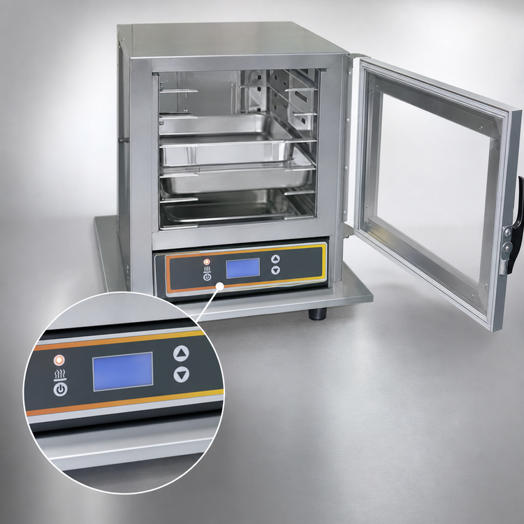 Product image #4 for Panco Extended Undercounter Heated Holding Cabinet with Polycarbonate Window Door, Non-Insulated, Wire Slides