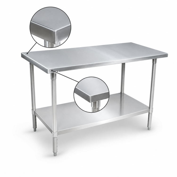 Product image #4 for John Boos Stallion 108-Inch x 30-Inch 16-Gauge Stainless Steel Work Table with Adjustable Undershelf
