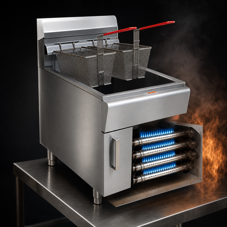Product image #4 for RedHots Countertop Liquid Propane Gas Fryer, Single Pot, 30 lb. Fat Capacity