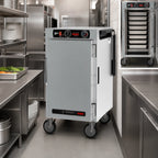 Thumbnail image #5 for Metro HotBlox™ HBCN8-ASPC-M Mobile 8-Pan Pass-Thru Insulated Holding Cabinet, Analog, Solid Front/Clear Rear Doors, 120V