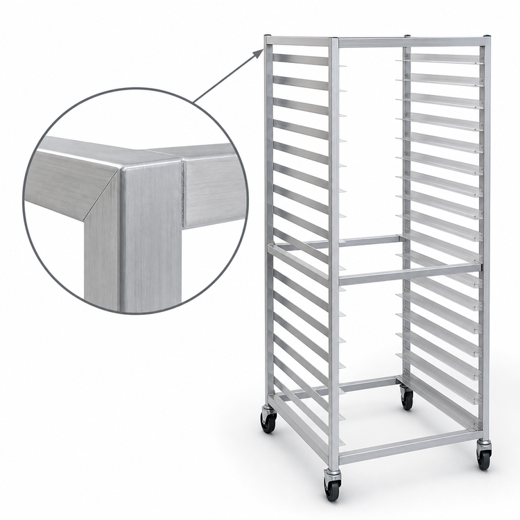 Product image #4 for Panco Full-Height Mobile Aluminum Donut Rack for 20 23 x 23 Inch Screens