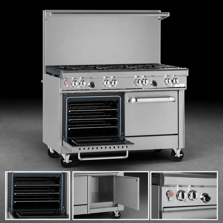 Product image #4 for Southbend Ultimate 48-Inch Commercial Gas Restaurant Range with 7 Burners, Convection Oven, and Cabinet Base