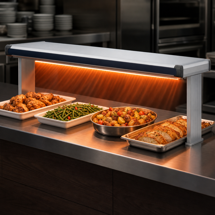 Product image #4 for Hatco Glo-Ray Designer Dual Strip Heater with Lights, 75-1/2-Inch Wide, Aluminum