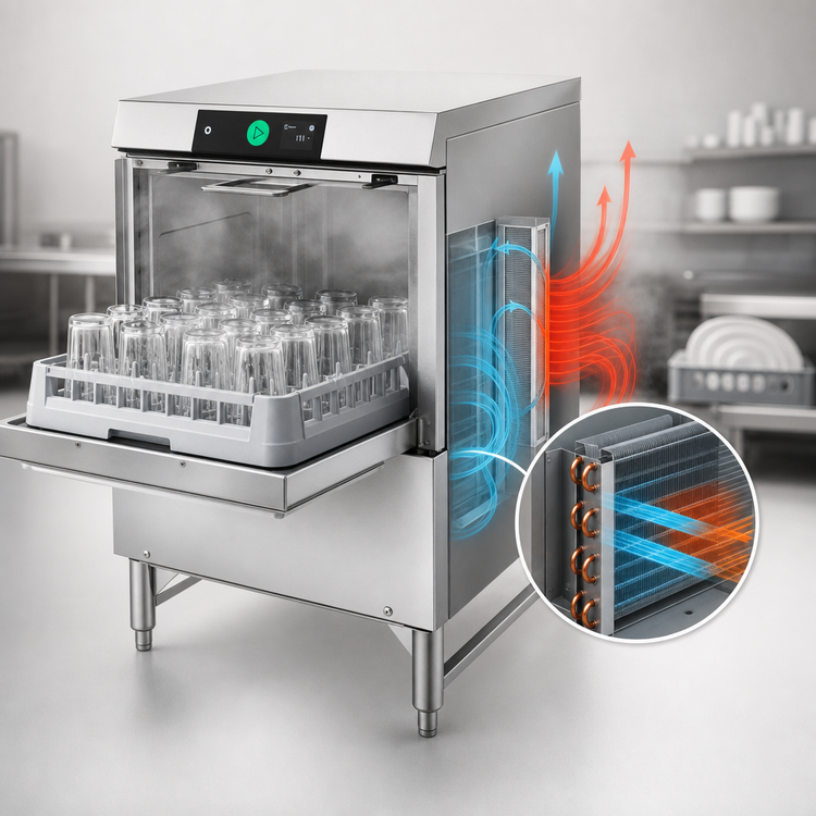 Product image #4 for Hobart LXGNR-1 Advansys Energy Recovery High-Temp Undercounter Glasswasher/Dishwasher with 14-Inch Leg Stand