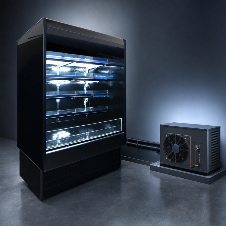 Product image #4 for Howard-McCray 35E Series 51" Multi-Purpose Open-Air Merchandiser with 4 Lighted Shelf Rows, Remote Refrigeration