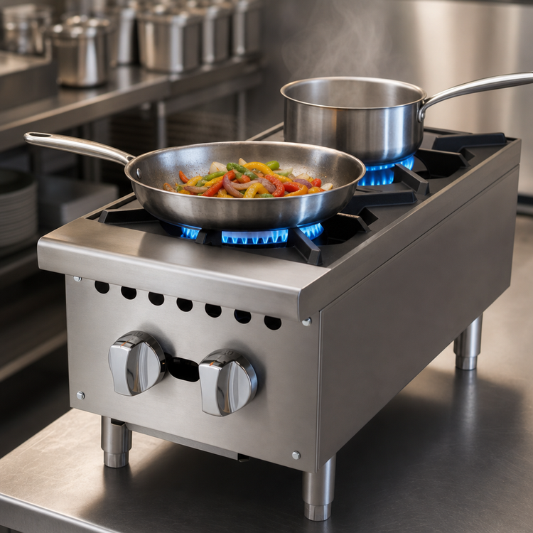 Product image #4 for Competitor Series® Heavy-Duty 12-Inch 2-Burner Countertop Gas Hot Plate