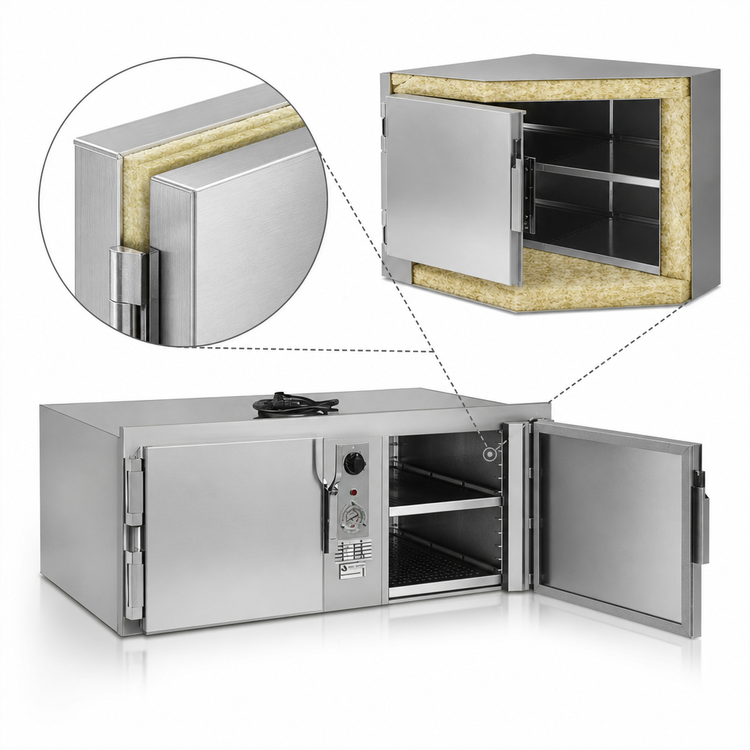 Product image #4 for Atlas Metal HB-5 Undercounter Slide-In Heated Base with Hinged Doors