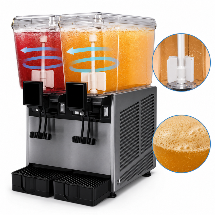 Product image #4 for Vollrath Countertop Pre-Mix Refrigerated Beverage Dispenser, 2-Bowl Stirring Paddle, 3.2 Gallon Each