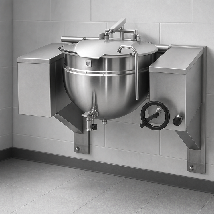 Product image #4 for Legion 50-Gallon Direct Steam Tilting Wall-Mount Kettle