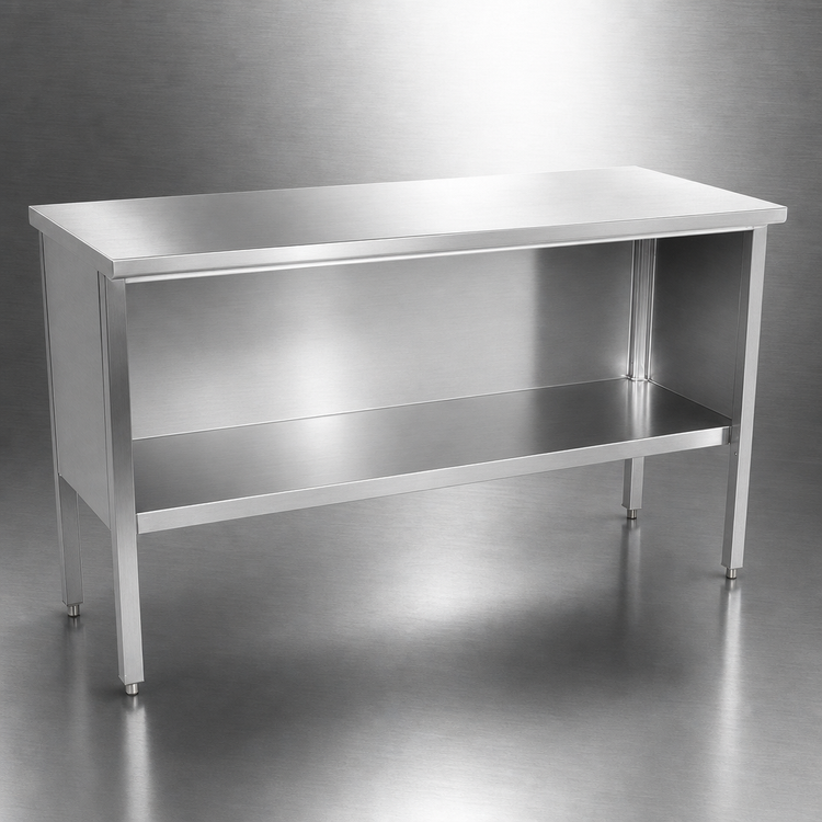 Product image #4 for John Boos EBOS4-2484 Enclosed Base Open Front Stainless Steel Work Table, Flat Top, 84 x 24 Inches