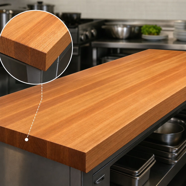 Product image #4 for Boos Block American Cherry Edge Grain Kitchen Countertop, 96" x 27" x 3", Varnique Finish