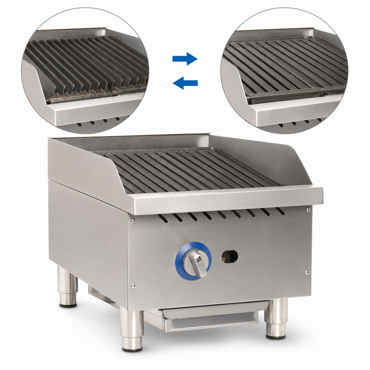 Product image #4 for Globe 15-Inch Radiant Gas Countertop Charbroiler with Cast Iron Grates