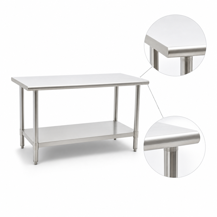 Product image #4 for Spec-Master Series 108"W x 48"D Stainless Steel Work Table with Undershelf