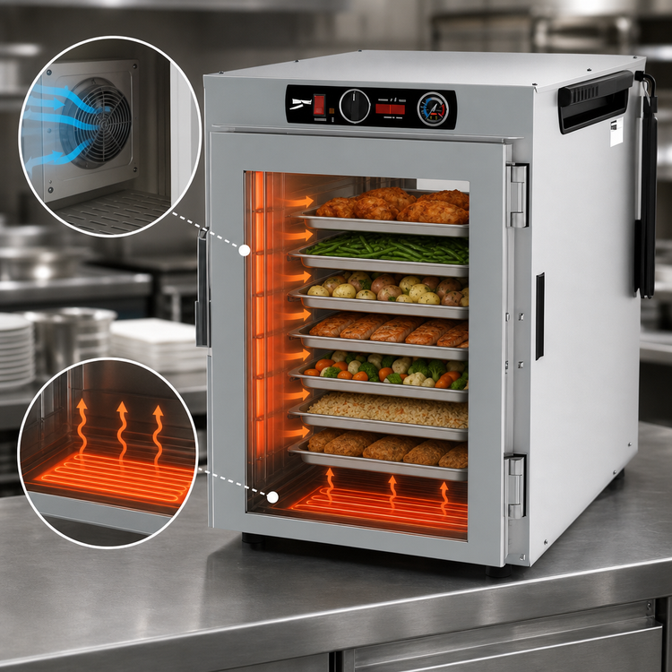 Product image #5 for Metro HotBlox Wide 8-Pan Pass-Thru Countertop/Stacking Insulated Holding Cabinet with Clear Front and Rear Doors