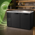Thumbnail image #4 for True 60-Inch Two-Section Refrigerated Back Bar Cooler with Self-Contained Side-Mounted Refrigeration, Stainless Steel Top, and Black Exterior