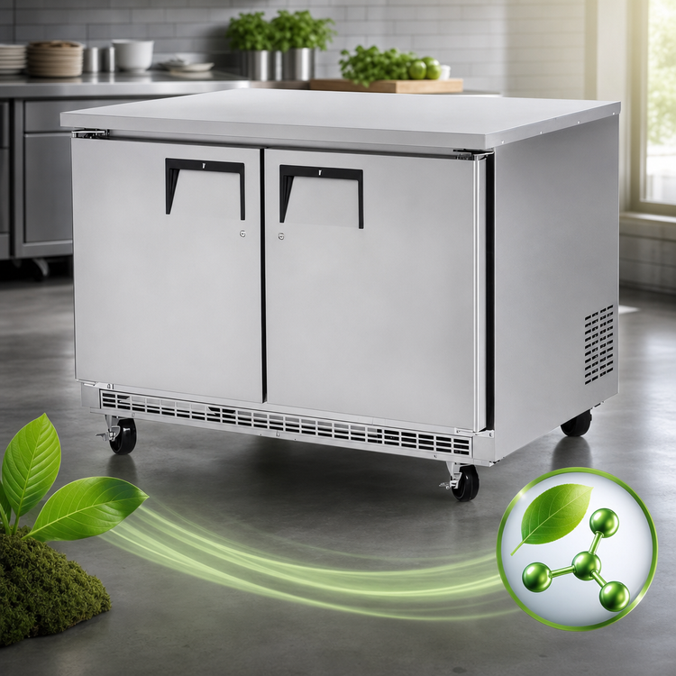 Product image #4 for Everest Refrigeration ETBR2 Two-Section Undercounter/Worktop Refrigerator with Rear-Mounted Self-Contained R290 Refrigeration