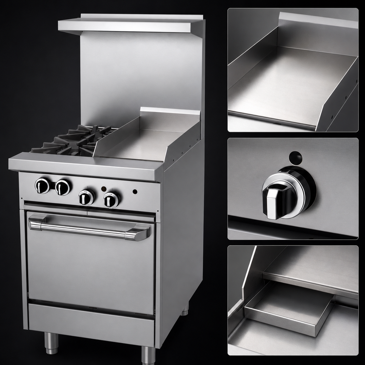 Product image #4 for Garland G Starfire Pro 24-Inch Gas Restaurant Range with 2 Burners, 12-Inch Griddle, and Space-Saver Oven