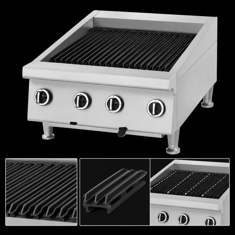 Product image #4 for Garland 36-Inch Heavy-Duty Countertop Gas Radiant Charbroiler with Non-Adjustable Cast Iron Grates