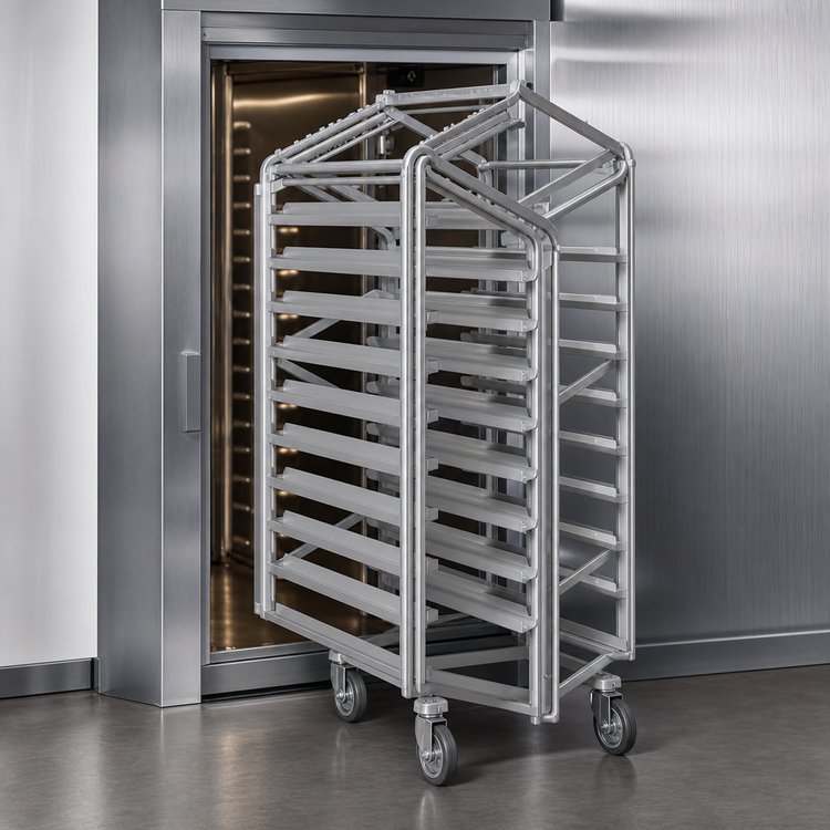 Product image #4 for Baxter BDSRSB-15 Stainless Steel Single End-Load Rack for Double Rack Oven, 15 Slides