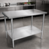 Thumbnail image #4 for John Boos Stallion 84 Inch x 24 Inch 14-Gauge Stainless Steel Top Work Table with Galvanized Base and Adjustable Undershelf